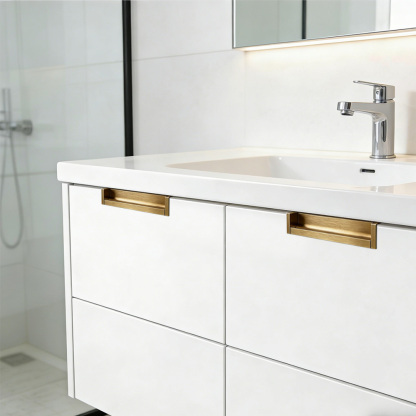 Kitchen Aluminum Alloy Finger Recessed Cabinet Pulls