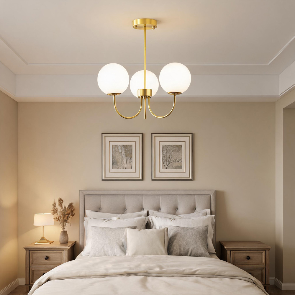 Bubb White Glass Marshmallow Chandelier