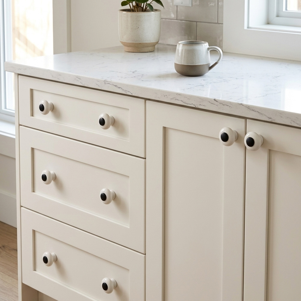 European Ceramic Zinc Alloy Bathroom Drawer Pulls