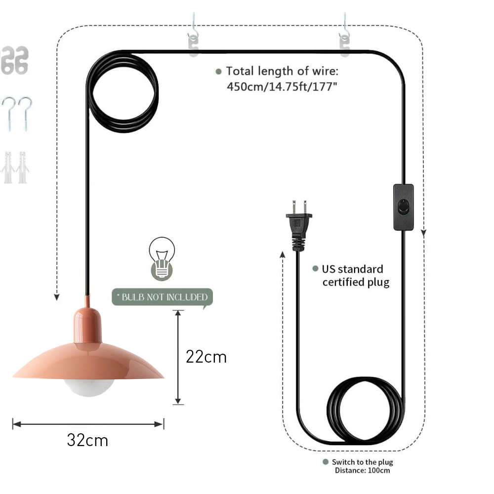 Mid Century Plug-in Bauhaus Dining Room Pendant Light