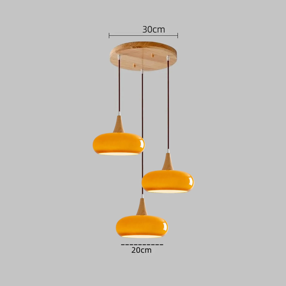 Nordic Minimalist Wood Cream Pendant Light for Bedrooms