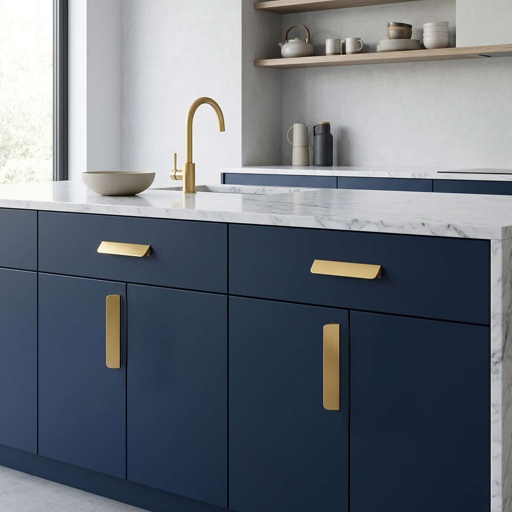 Modern Classic Gold Brass kitchen Drawer Pulls