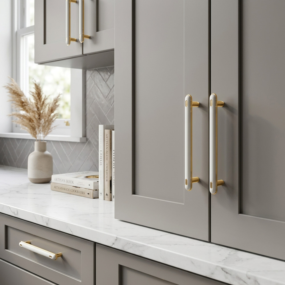 Elegant Luxury French Style White Drawer Pulls Hardware