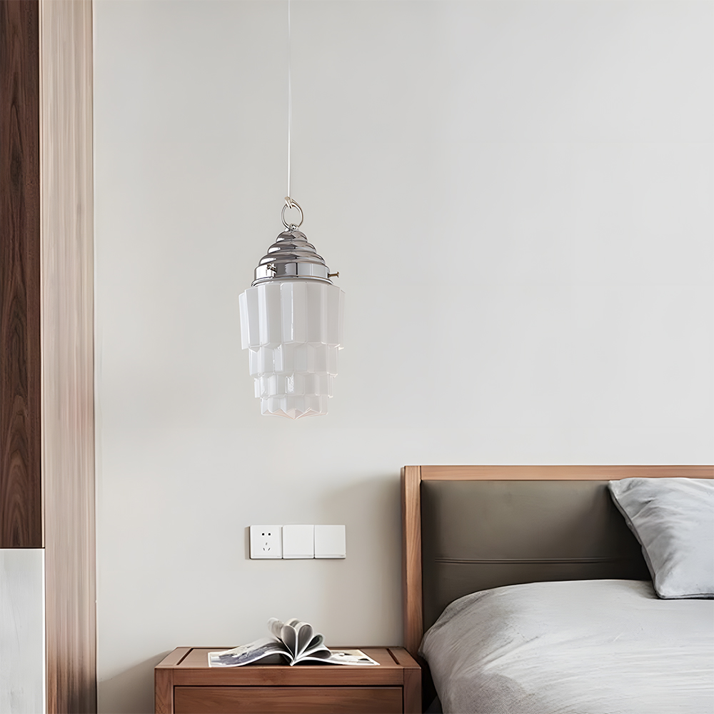 Modern Pendant Light Fixture White Finish Hanging Light