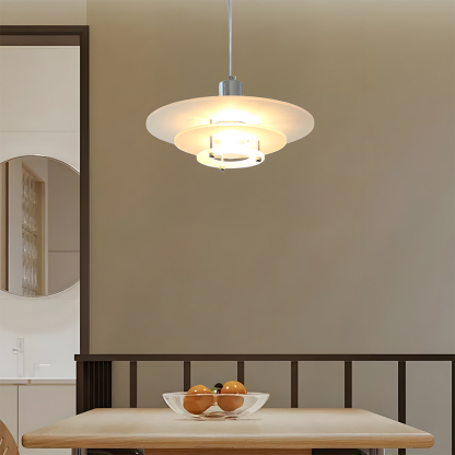 Modern UFO Pendant Light Iron Acrylic Multi-Layer Lamp