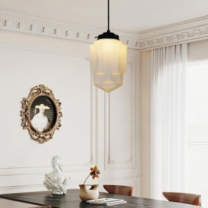 Vintage White Milk Glass Pendant Light