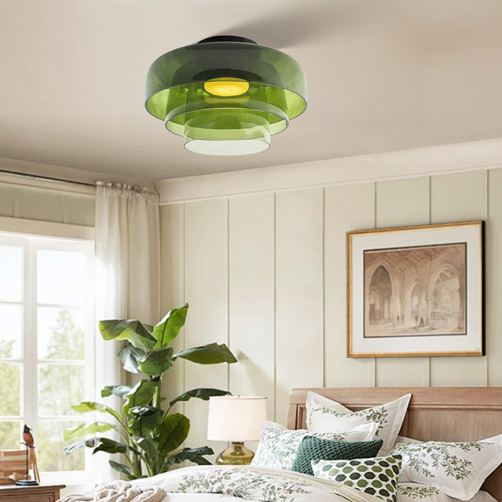 Medieval Flush Mount Glass Ceiling Lamp Design