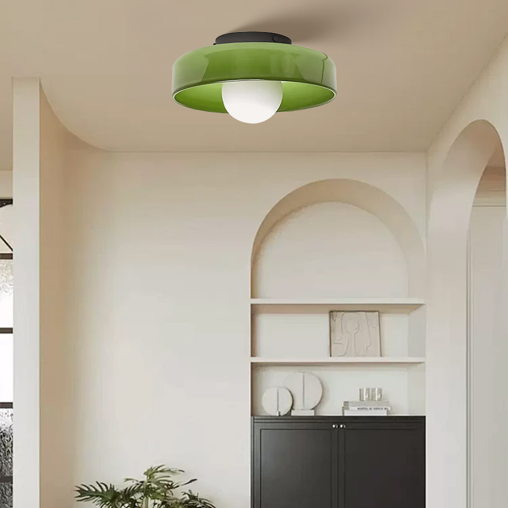 Modern Glass Semi Flush Mount Ceiling Light Fixture