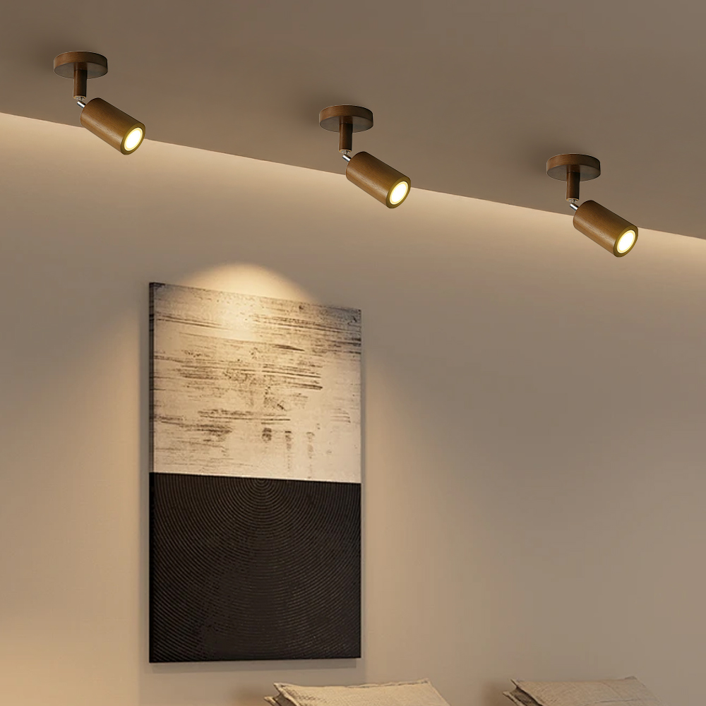 Japanese Minimalist Solid Wood Spotlight for TV Accent Wall