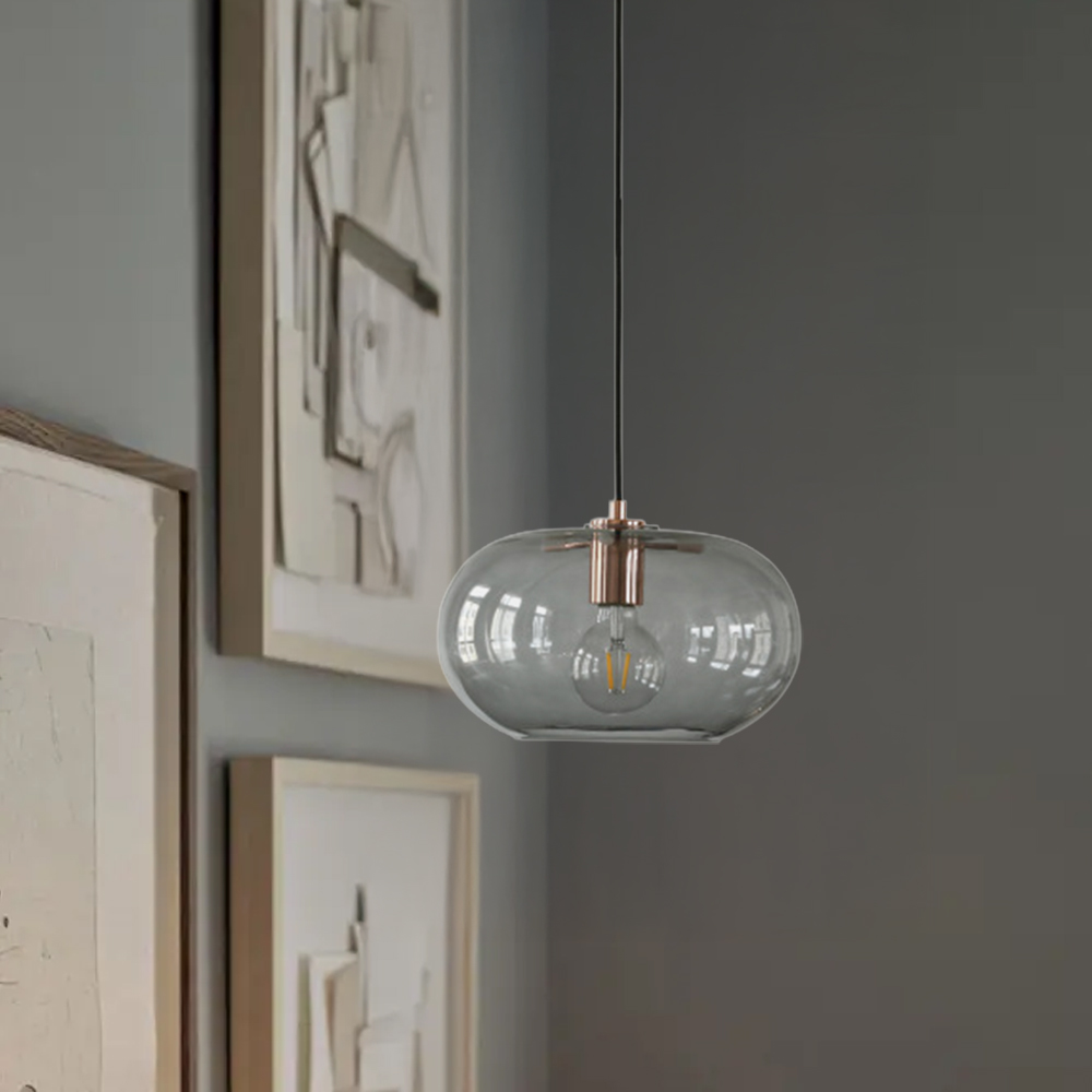 Modern Glass Iron Pendant Light For Kitchen