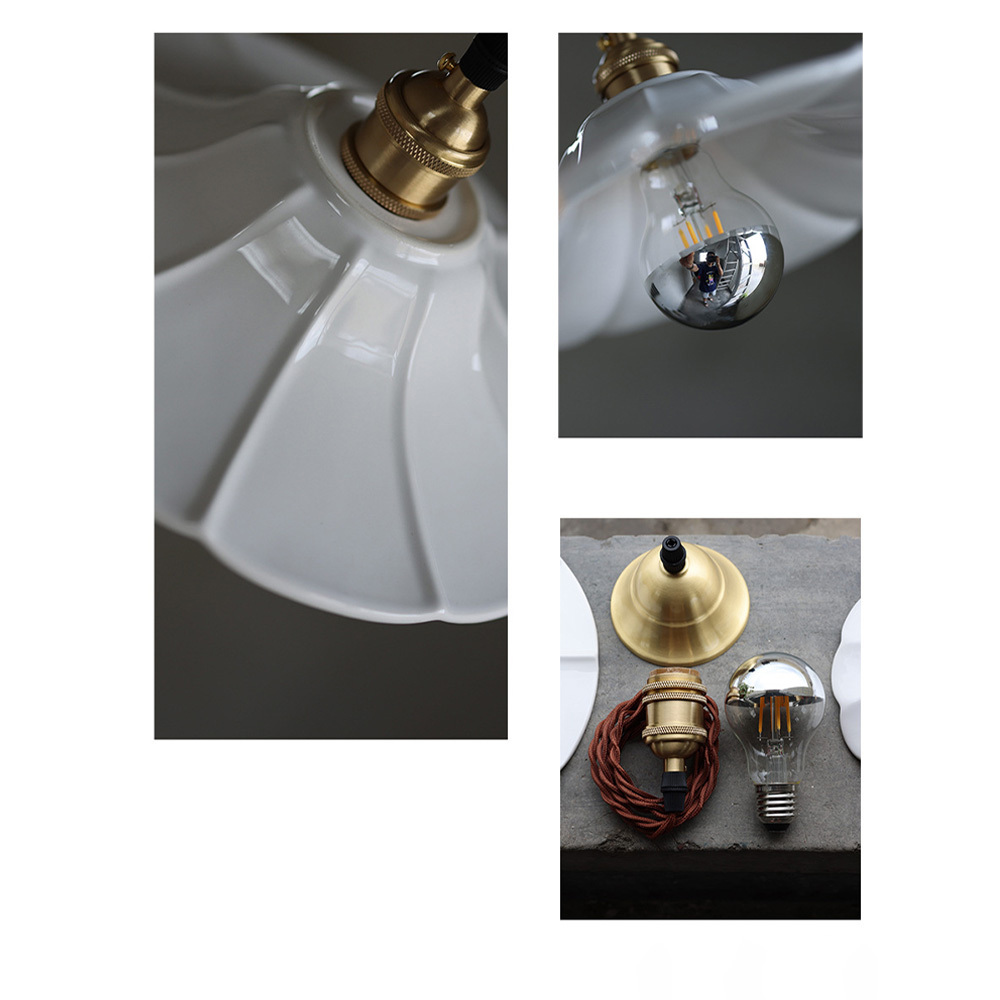 Rustic White Ceramics Pendant Light For Living Room