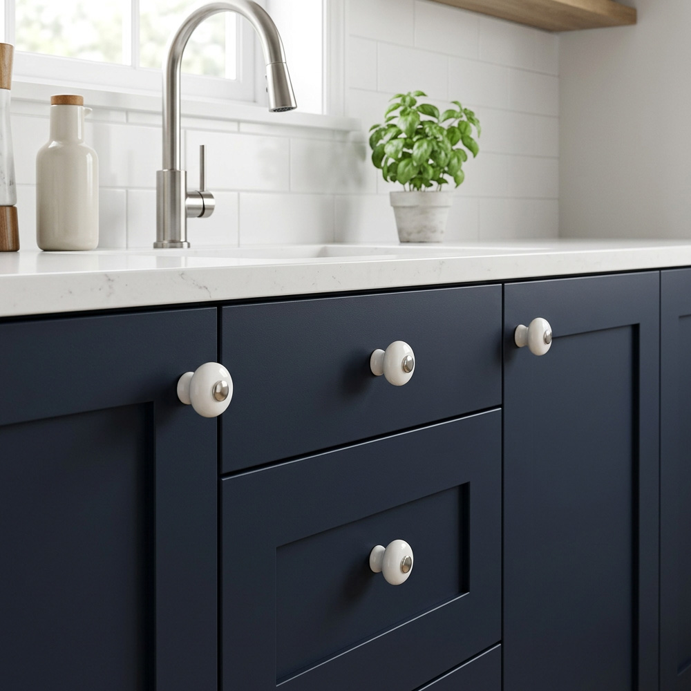 European Ceramic Zinc Alloy Bathroom Drawer Pulls