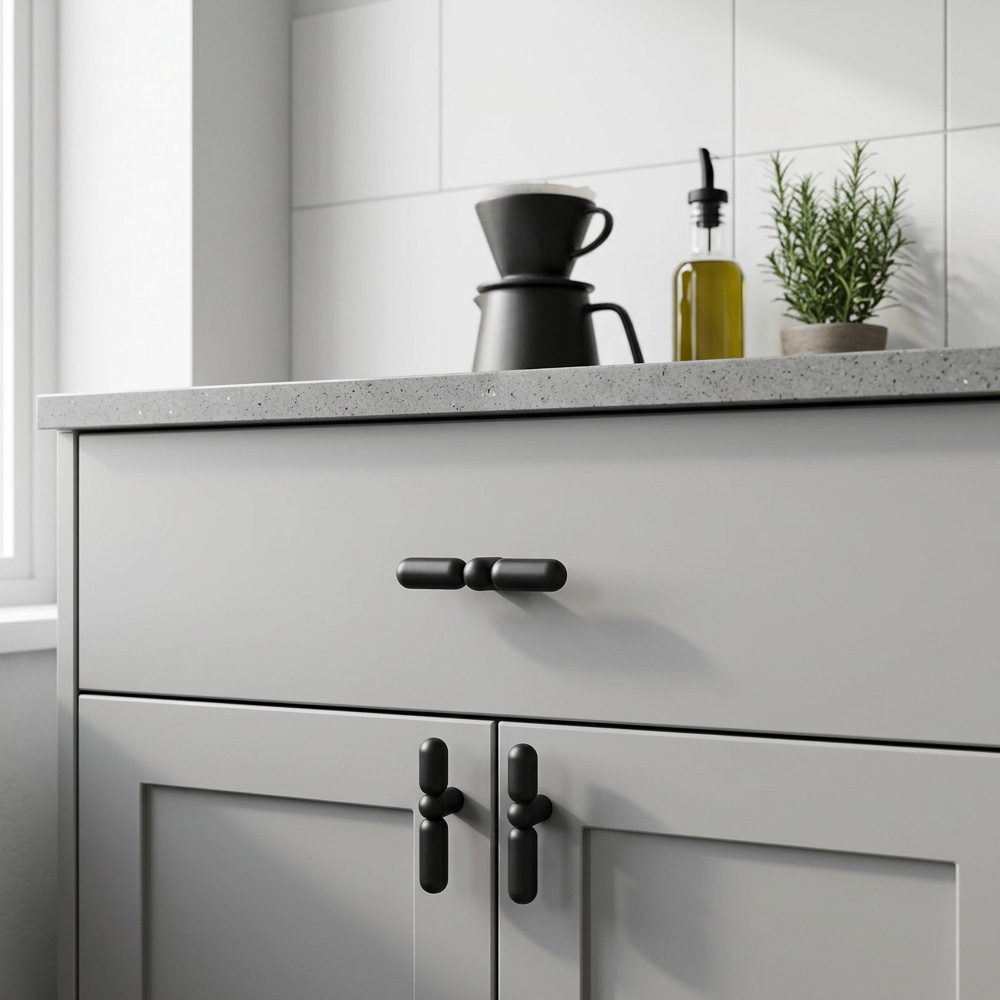 Modern Decorative Solid Brass T-Bar Cabinet Pulls