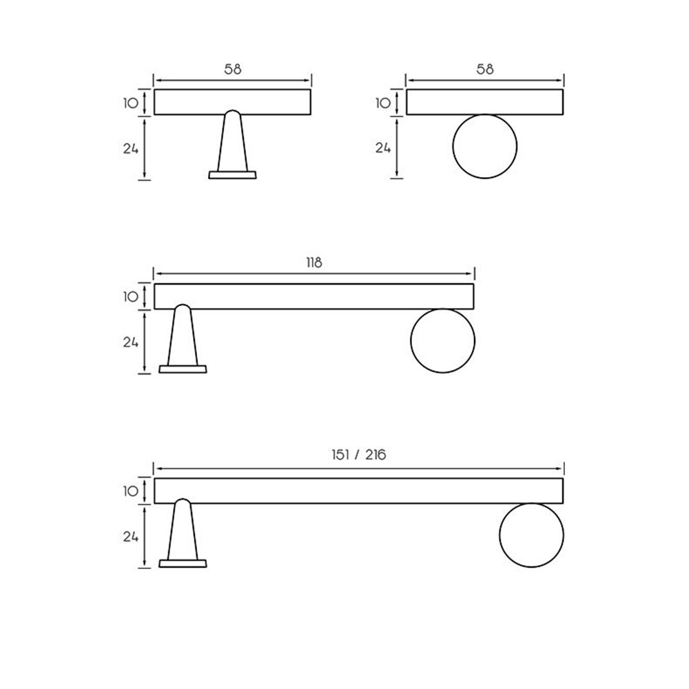 Warm Minimalist Brushed Brass Wood Cabinet Pulls