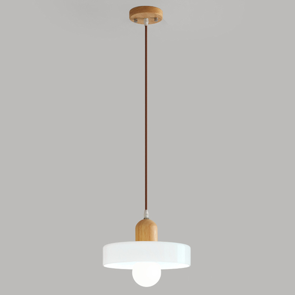 Bauhaus Glass Wood Pendant Lights For Dining Room