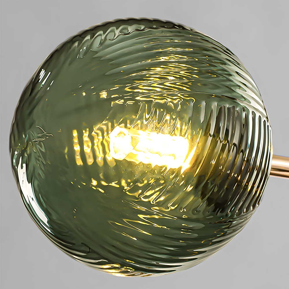 Art Deco Style Vintage Green Glass Chandelier