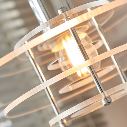 Modern UFO Pendant Light Iron Acrylic Multi-Layer Lamp