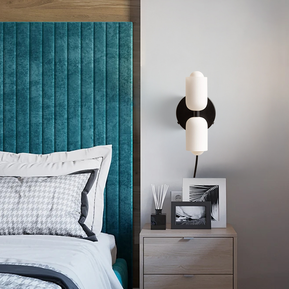 Elegant Plug-in Glass Up Down Wall Light