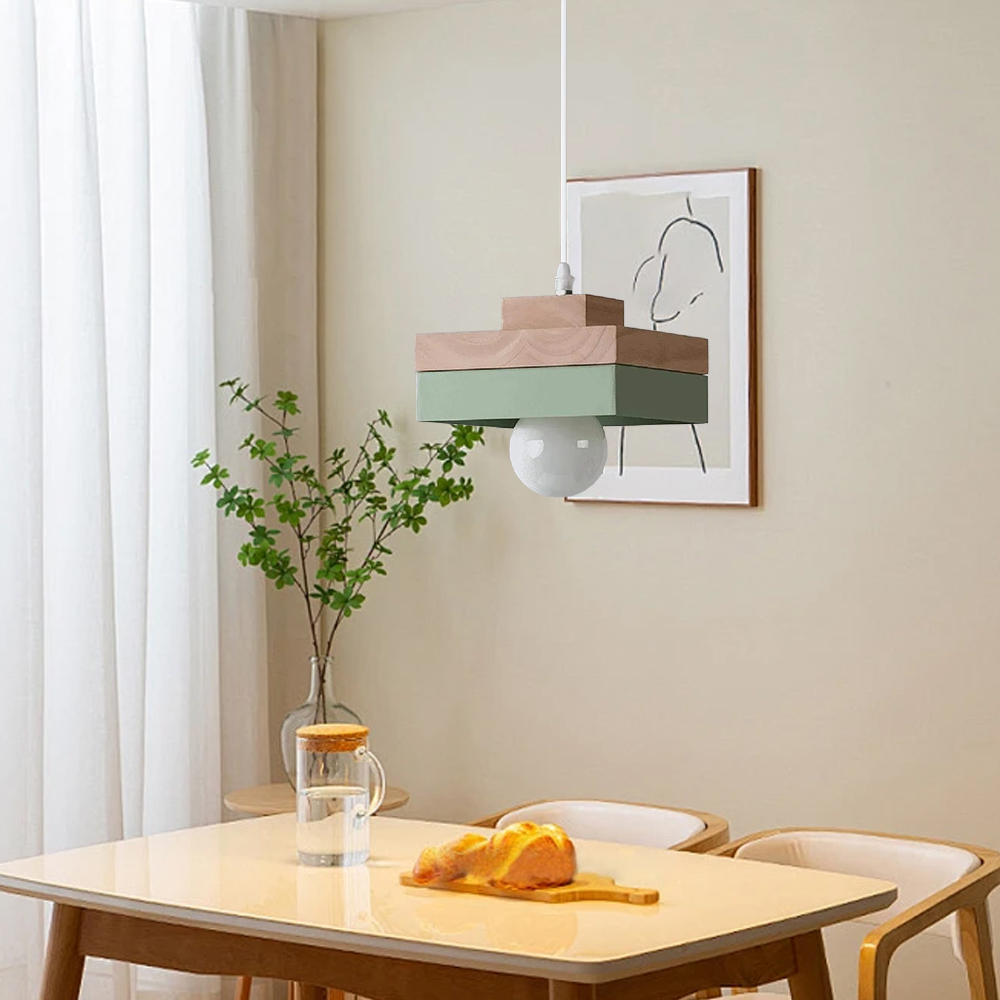 Medieval Plug-in Solid Wood Pendant Hanging Light