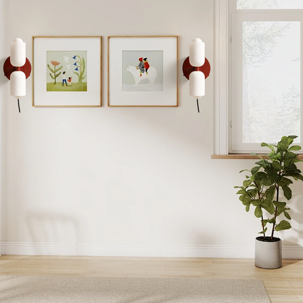 Set of 2 Elegant Glass Up Down Wall Lamp