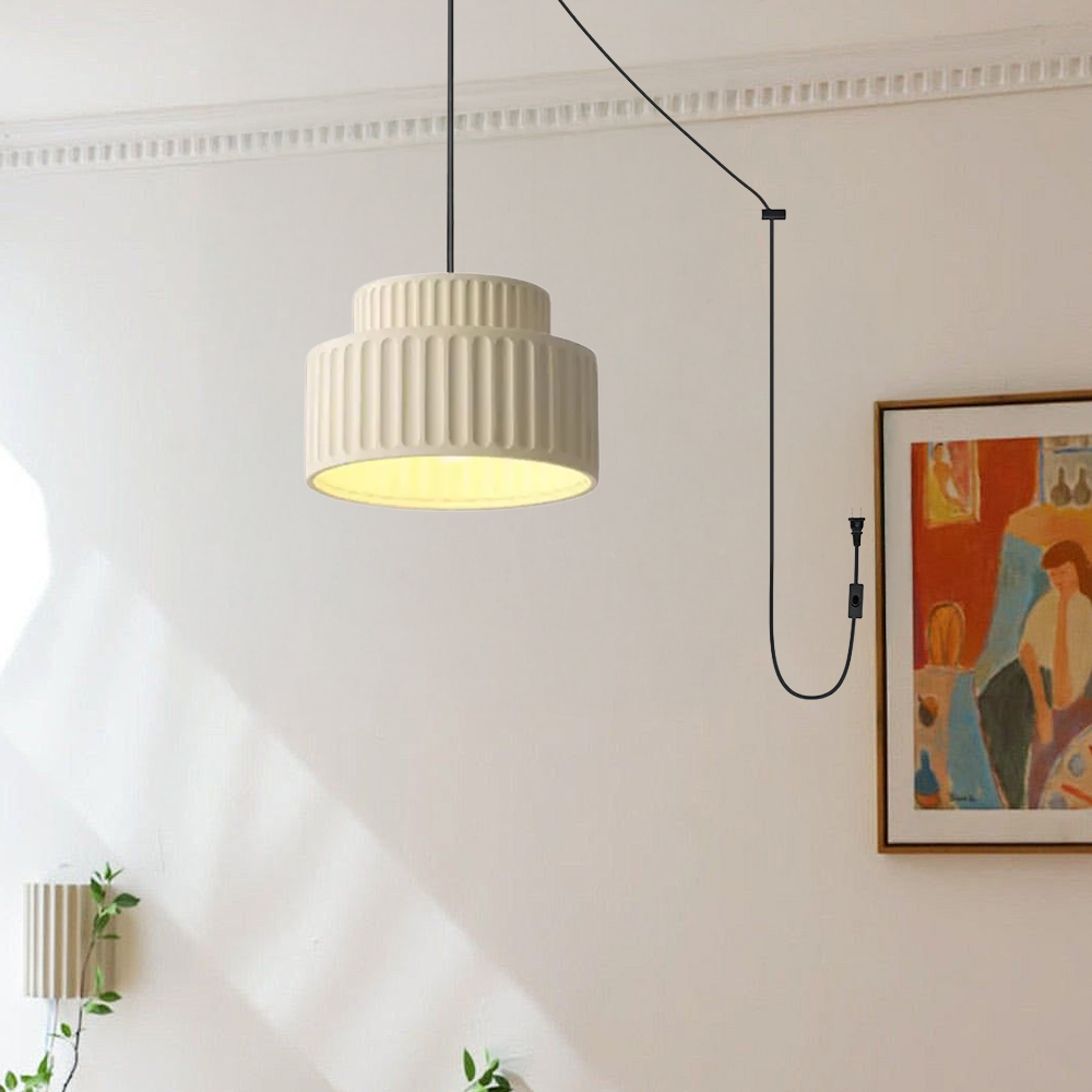 Wabi Sabi Plug-in Cream Dining Room Pendant Light