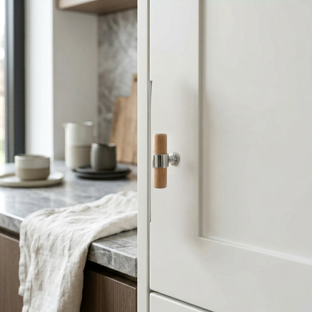 Modern Walnut Wood Decorative Drawer Pulls