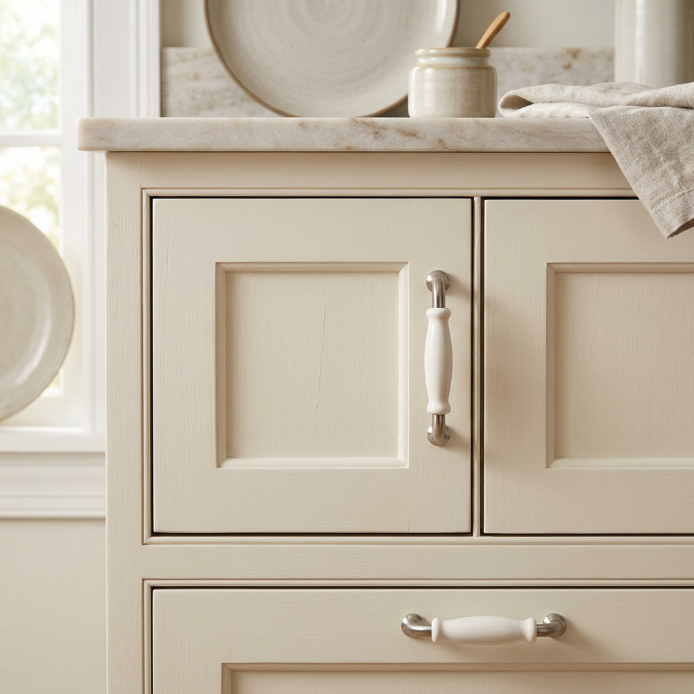 European Ceramic Zinc Alloy Bathroom Drawer Pulls