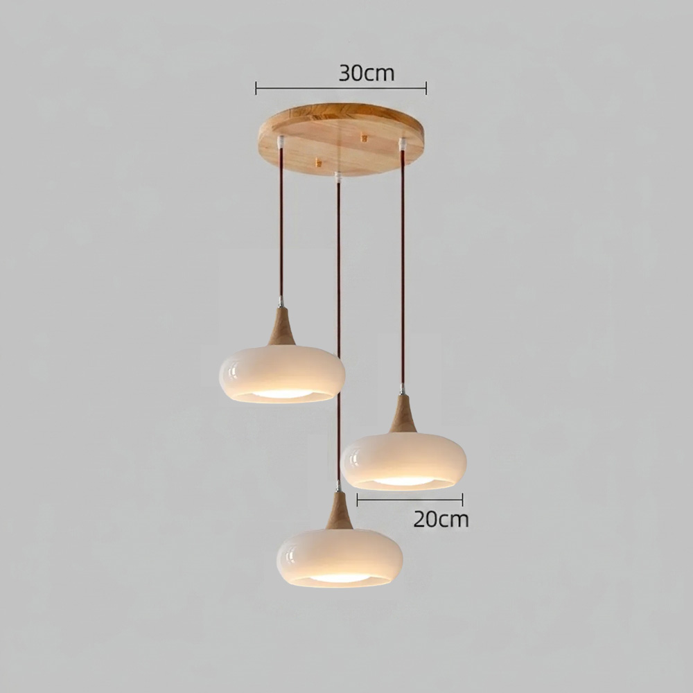 Nordic Minimalist Wood Cream Pendant Light for Bedrooms