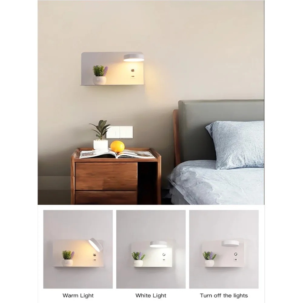 Touch Switch Plug in LED Bedside Wall Light