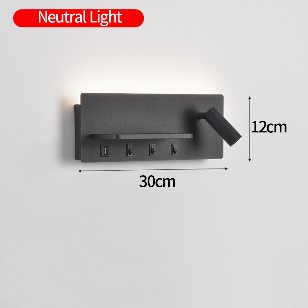Simple LED Wall Sconce Rotable Spotlight Bedside Wall Light