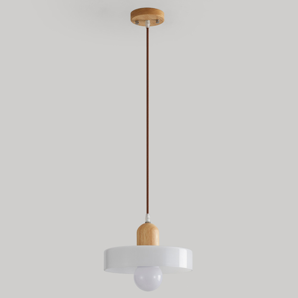 Bauhaus Glass Wood Pendant Lights For Dining Room