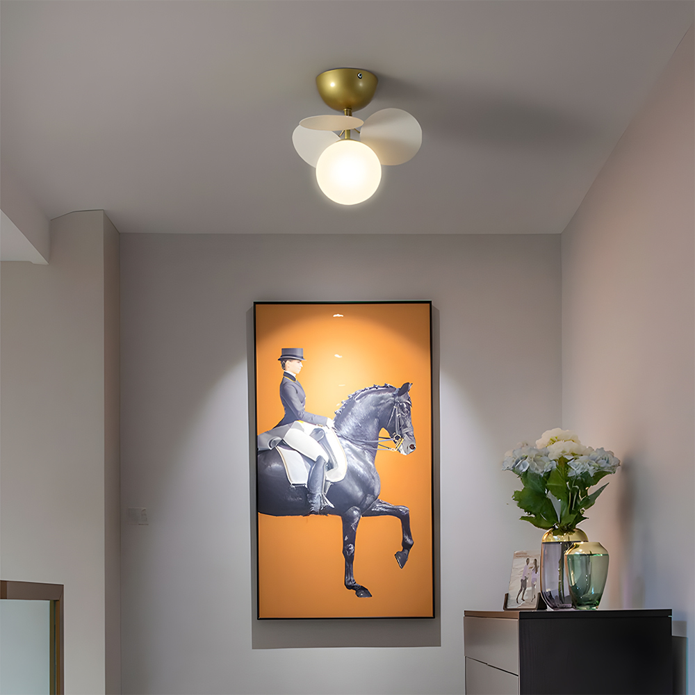 Modern Spherical Shape Glass Flush Ceiling Light Chandelier for Living Room