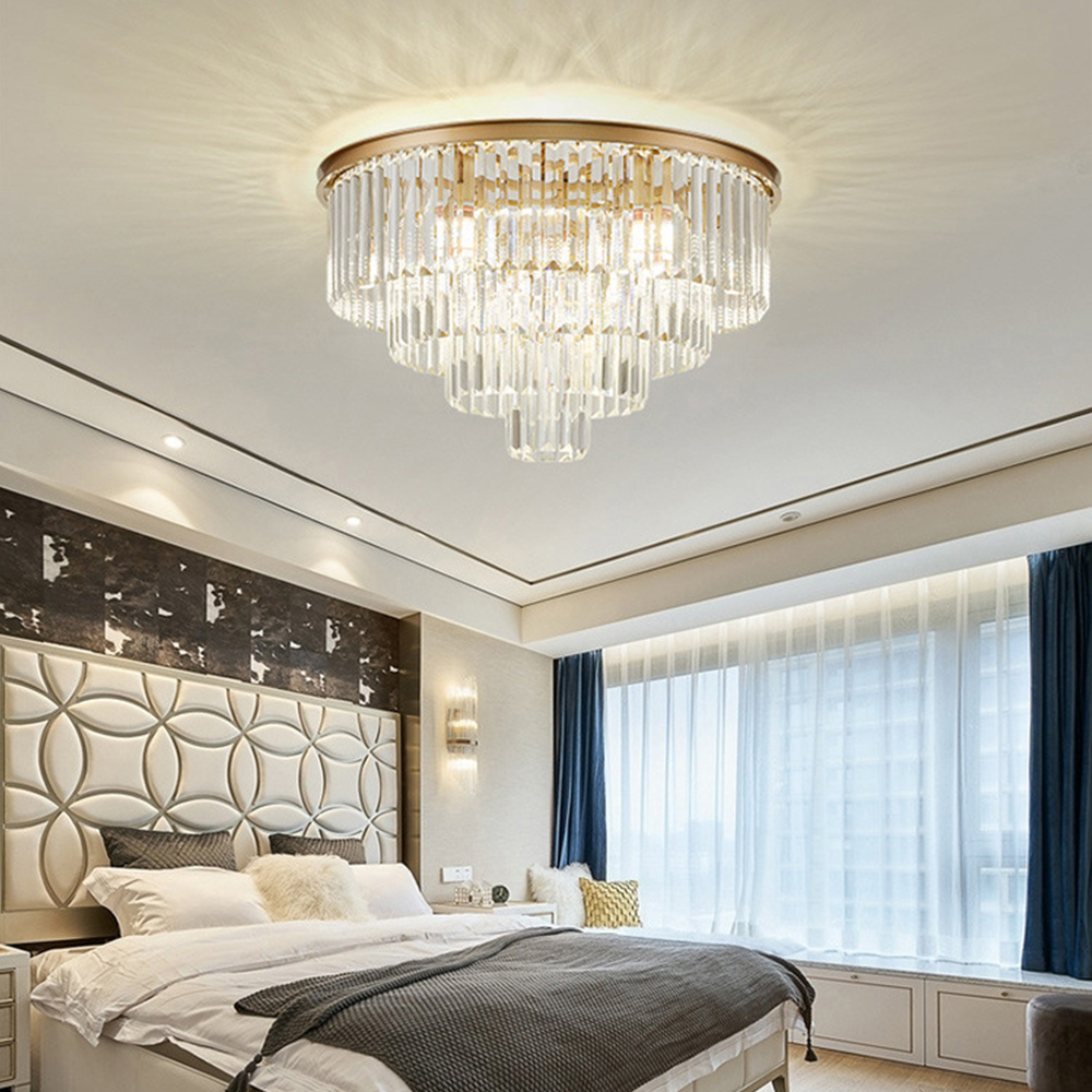 Luxury Crystal Multi-Tier Chandelier for Foyer Living Room