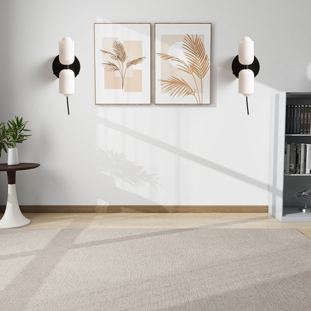 Set of 2 Elegant Glass Up Down Wall Lamp