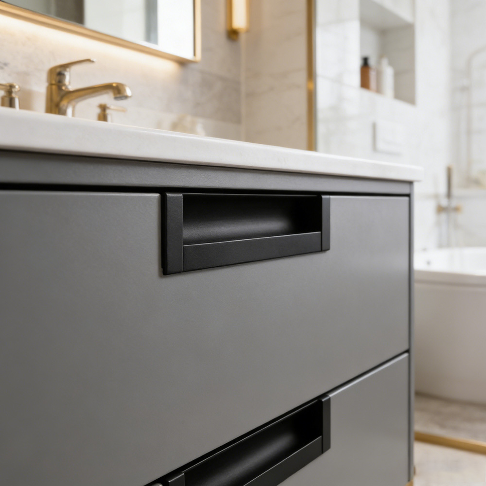 Kitchen Aluminum Alloy Finger Recessed Cabinet Pulls