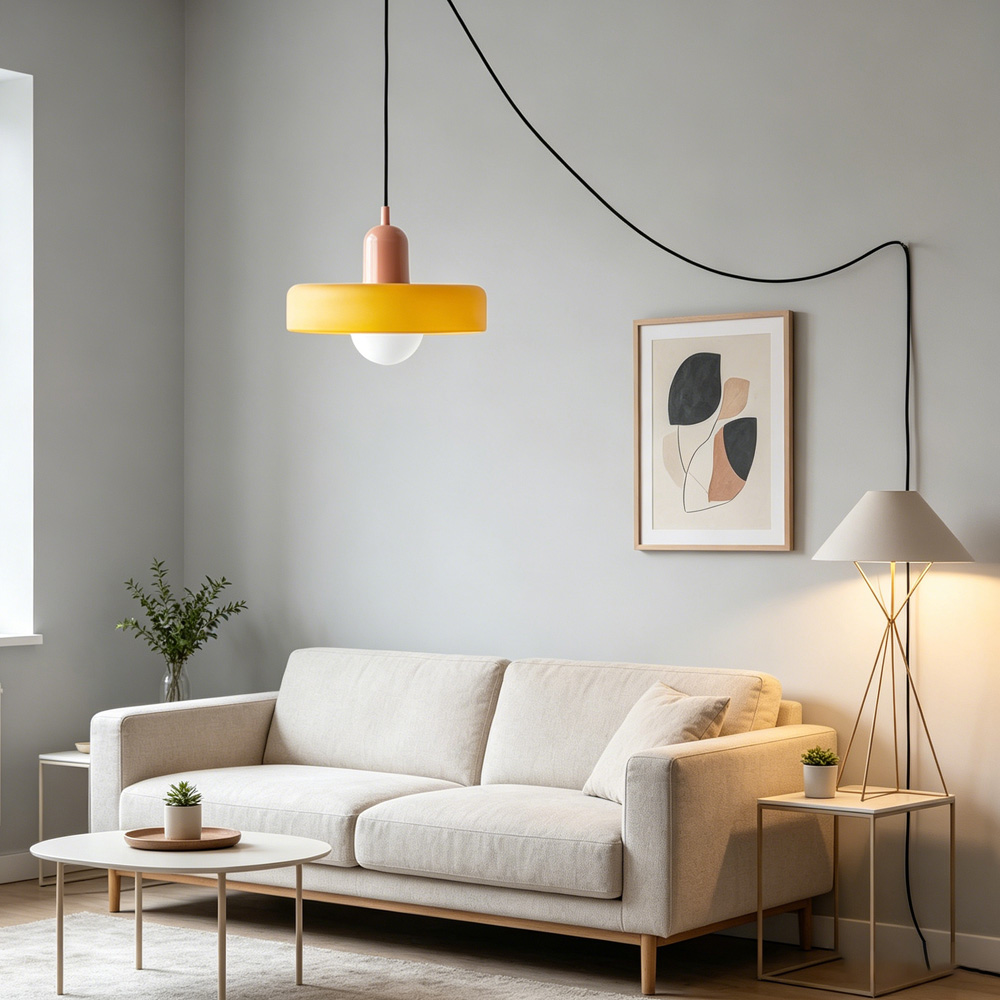 Bauhaus Stained Glass Pendant Light