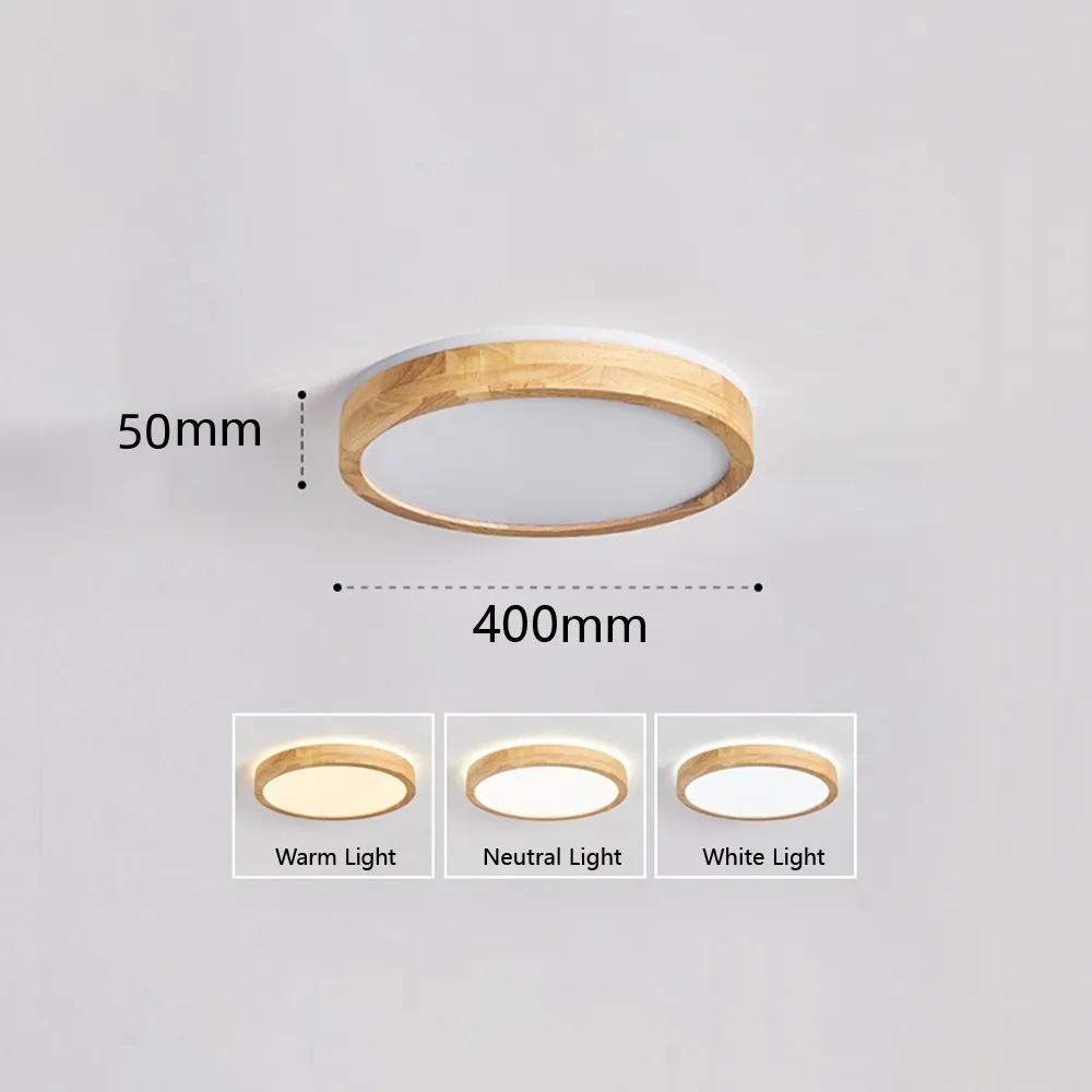 Simple Wood LED Ceiling Lights For Bedroom 