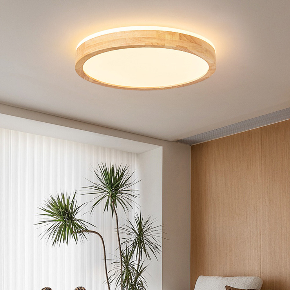 Simple Wood LED Ceiling Lights For Bedroom 