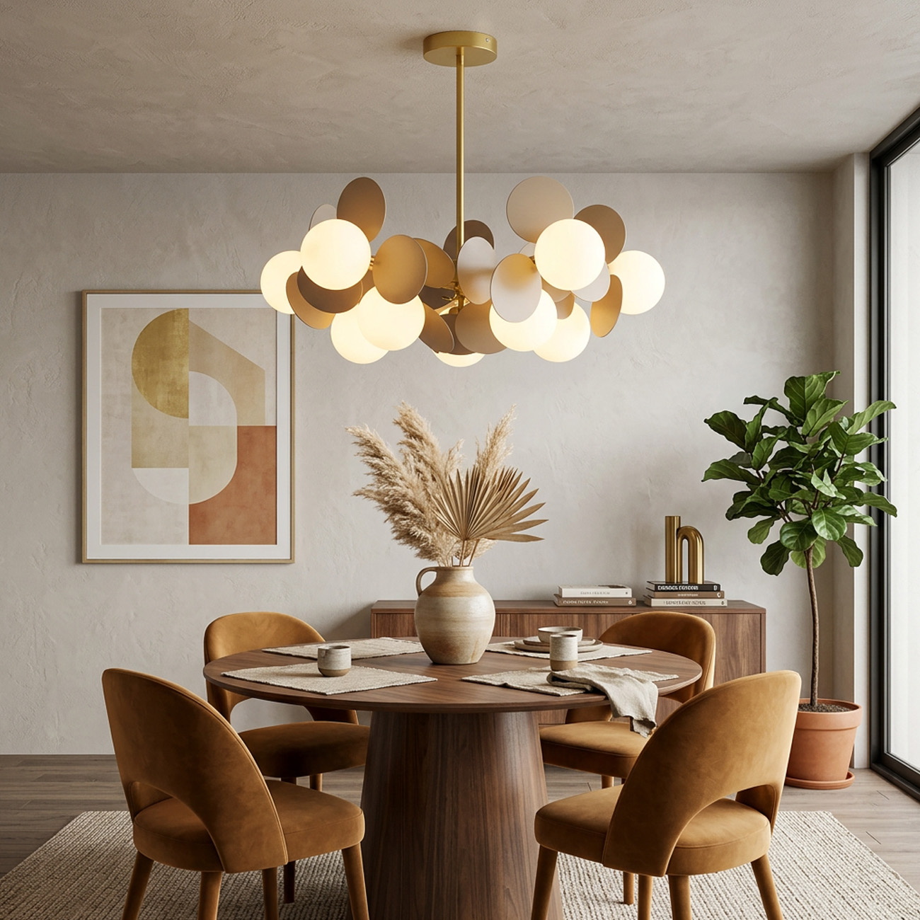 Design Multicolored Flower Branch Chandelier for Living Room