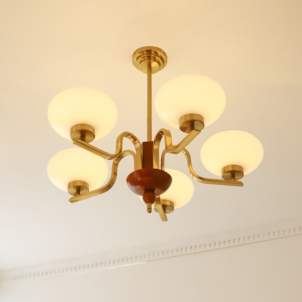 [Copy]Medieval Ball Glass Iron Brown Living Room Chandelier