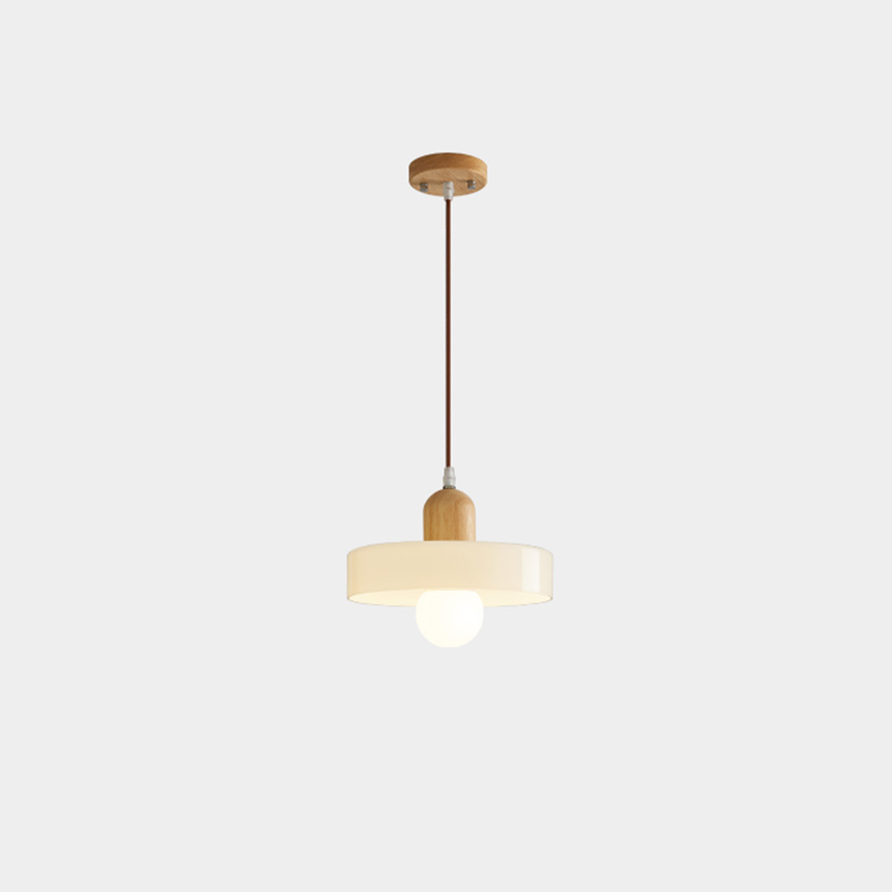 Bauhaus Glass Wood Pendant Lights For Dining Room