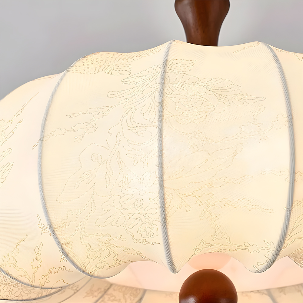 Contemporary Scandinavian Style White Fabric Flush Ceiling Light