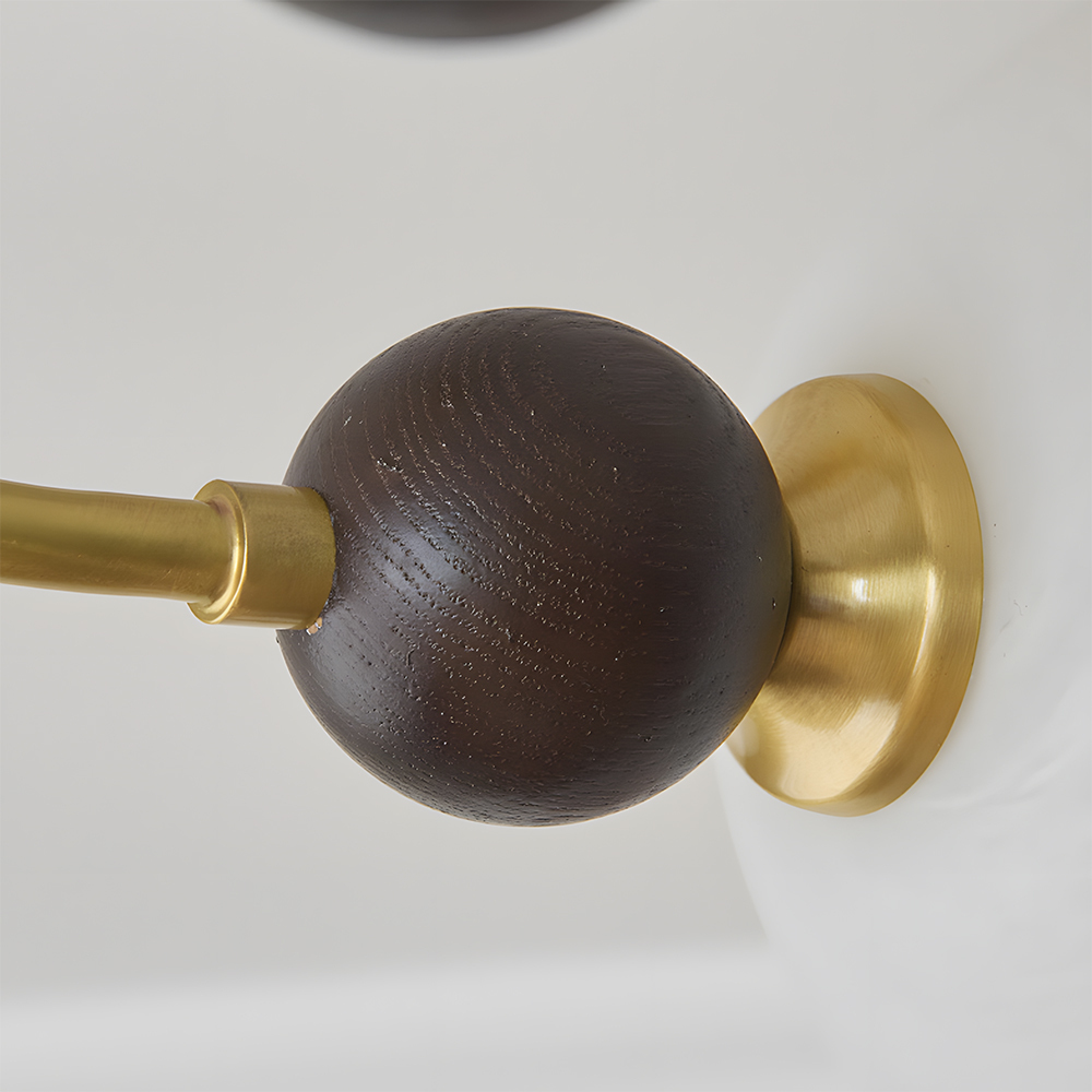 Contemporary Elegant Glass Walnut Branch Multi-Light Chandelier