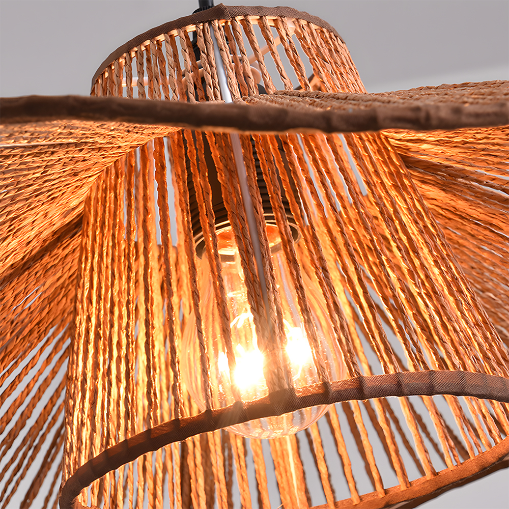 Modern Wooden Paper Woven Pendant Light for Kitchen