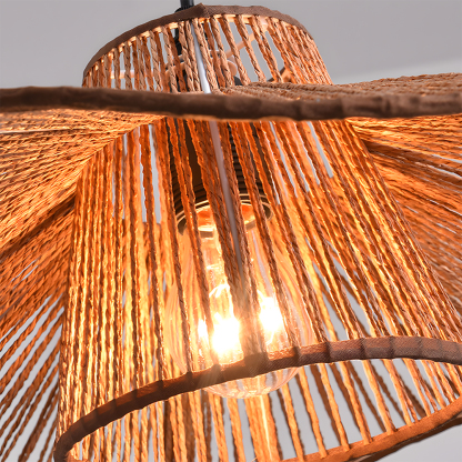 Modern Wooden Paper Woven Pendant Light for Kitchen