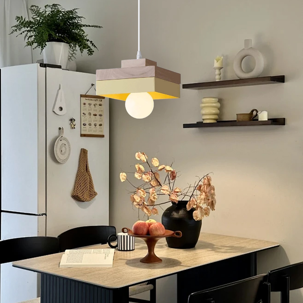 Medieval Plug-in Solid Wood Pendant Hanging Light