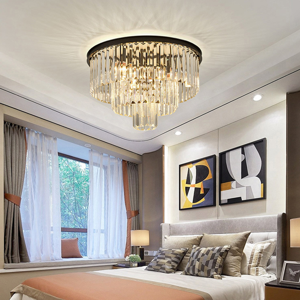 Luxury Crystal Multi-Tier Chandelier for Foyer Living Room