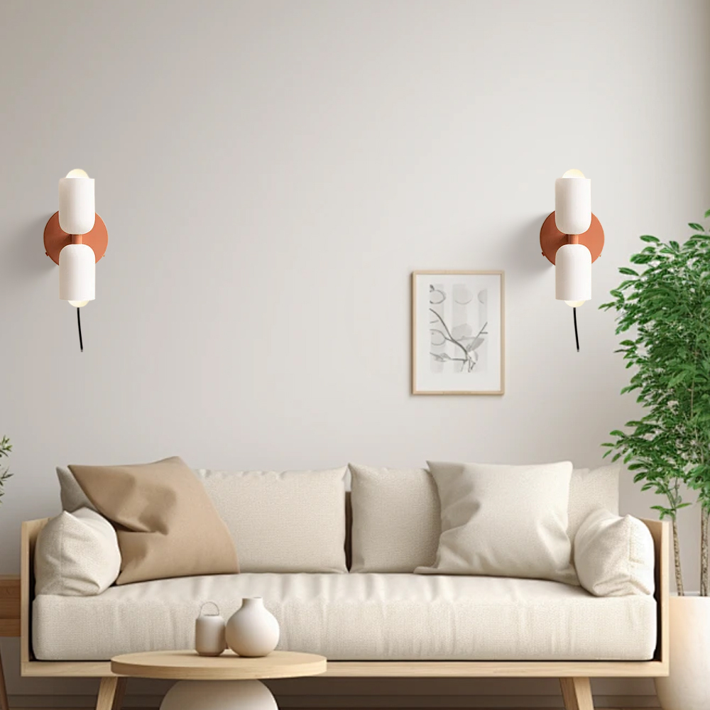 Set of 2 Elegant Glass Up Down Wall Lamp