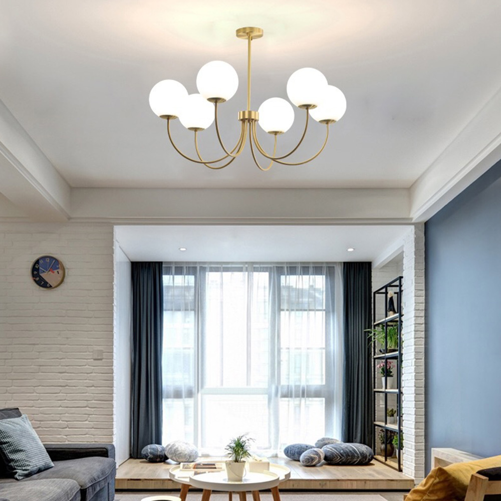 Bubb White Glass Marshmallow Chandelier