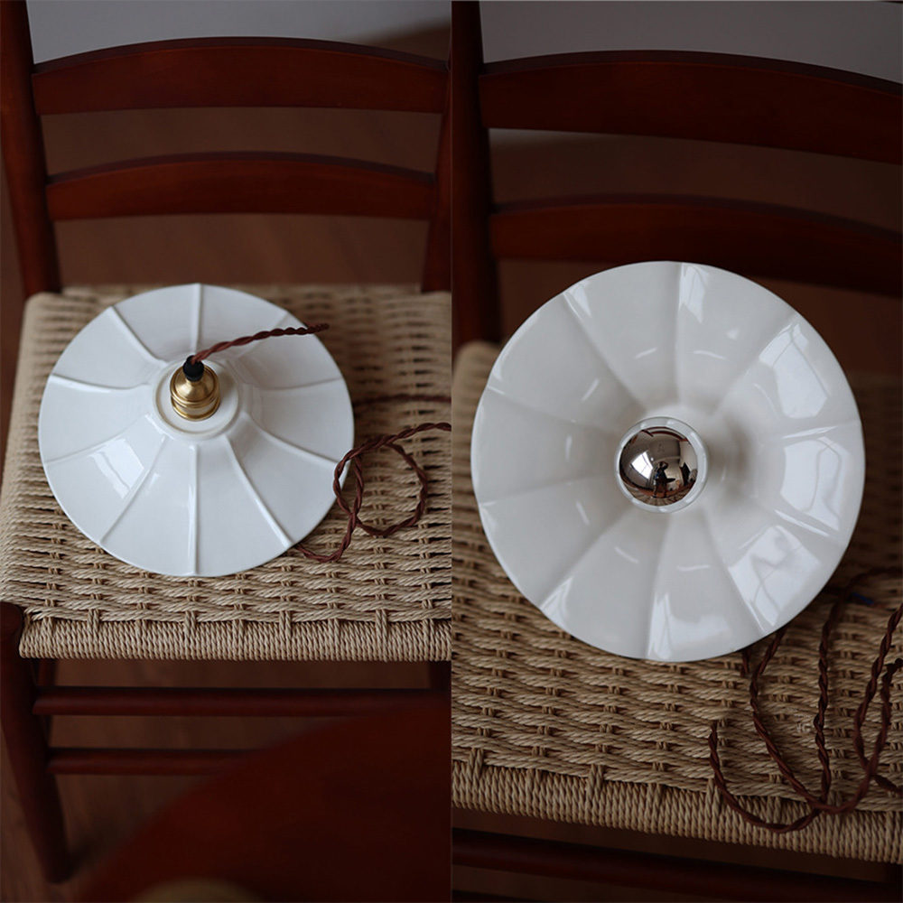 Rustic White Ceramics Pendant Light For Living Room